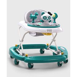 Babyhug Panda 2 In 1 Walker Cum Rocker With 3 Adjustable Height & Musical Play Tray With Lights-Grey| Smooth Swivel Wheels| BIS Certified| Comfortable Seat| Removable Toys