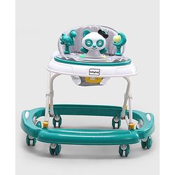 Babyhug Panda 2 In 1 Walker Cum Rocker With 3 Adjustable Height & Musical Play Tray With Lights-Grey| Smooth Swivel Wheels| BIS Certified| Comfortable Seat| Removable Toys