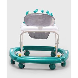 Babyhug Panda 2 In 1 Walker Cum Rocker With 3 Adjustable Height & Musical Play Tray With Lights-Grey| Smooth Swivel Wheels| BIS Certified| Comfortable Seat| Removable Toys