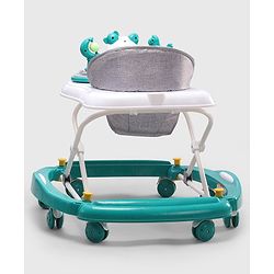 Babyhug Panda 2 In 1 Walker Cum Rocker With 3 Adjustable Height & Musical Play Tray With Lights-Grey| Smooth Swivel Wheels| BIS Certified| Comfortable Seat| Removable Toys