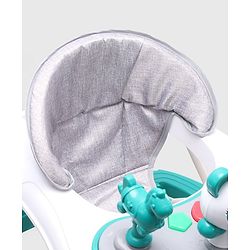 Babyhug Panda 2 In 1 Walker Cum Rocker With 3 Adjustable Height & Musical Play Tray With Lights-Grey| Smooth Swivel Wheels| BIS Certified| Comfortable Seat| Removable Toys