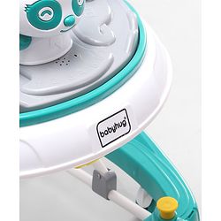 Babyhug Panda 2 In 1 Walker Cum Rocker With 3 Adjustable Height & Musical Play Tray With Lights-Grey| Smooth Swivel Wheels| BIS Certified| Comfortable Seat| Removable Toys