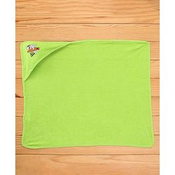Babyhug Cotton Terry Knit Shark Print Towel with Hood L 76.2 x B 76.2 cm - Green