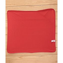 Babyhug Cotton Knit Hooded Bath Towel Penguin Embroidery L 80 x B 70 cm - Red