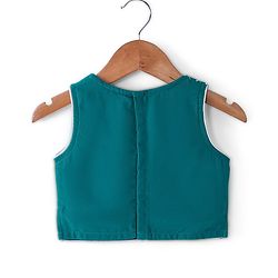 Babyhug Sleeveless Embroidered Choli & Lehenga Set With Dupatta - Teal Green