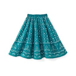 Babyhug Sleeveless Embroidered Choli & Lehenga Set With Dupatta - Teal Green