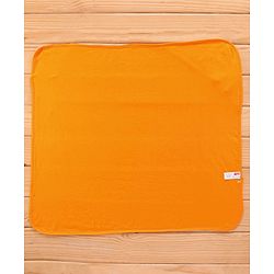 Babyhug Terry Knit Hooded Bath Towel Text & Kitty Embroidery L 76 x B 76 cm - Orange