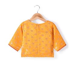 Babyhug Woven Three Fourth Lehenga Choli And Dupatta Floral Embroidered - Orange & Red