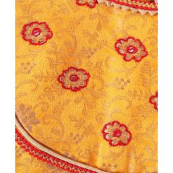 Babyhug Woven Three Fourth Lehenga Choli And Dupatta Floral Embroidered - Orange & Red