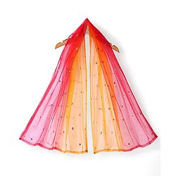 Babyhug Woven Three Fourth Lehenga Choli And Dupatta Floral Embroidered - Orange & Red