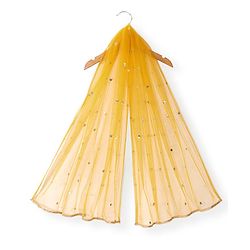 Babyhug Woven Three Fourth Lehenga Choli And Dupatta Floral Embroidery & Sequine Detailing - Yellow