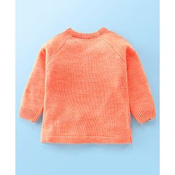 Babyhug Full Sleeves Sweater & Pajama Set with Knitted Design - Orange