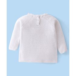 Babyhug Full Sleeves Sweater Set Star Patch - Off White