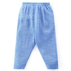 Babyhug Knitted Full Sleeves Sweater Set With Ikat Print - Blue