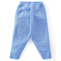 Babyhug Knitted Full Sleeves Sweater Set With Ikat Print - Blue