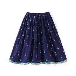 Babyhug Sleeveless Lehenga Choli & Dupatta Set with Floral Embroidery - Navy Blue