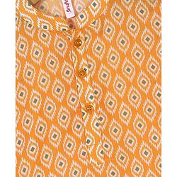 Babyhug 100% Cambric Three Full Printed Kurta With Solid Pyjama Set - Yellow