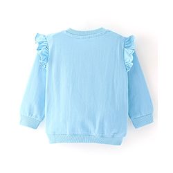 Babyhug 100% Cotton Knit Full Sleeves Sweatshirt With Text Graphics - Blue