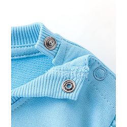 Babyhug 100% Cotton Knit Full Sleeves Sweatshirt With Text Graphics - Blue
