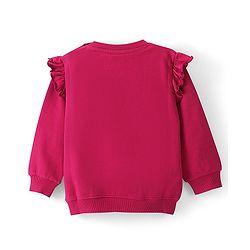 Babyhug 100% Cotton Knit Full Sleeves Sweatshirt With Rainbow Graphics - Red