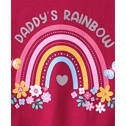 Babyhug 100% Cotton Knit Full Sleeves Sweatshirt With Rainbow Graphics - Red