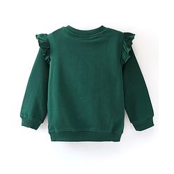 Babyhug Cotton Knit Full Sleeves Sweatshirt with Text Graphics Print - Green