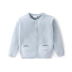Babyhug Full Sleeves Front Open Sweaters - Blue