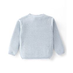 Babyhug Full Sleeves Front Open Sweaters - Blue