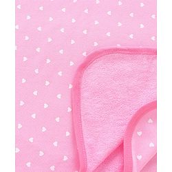 Babyhug Terry Knit Towel with Polka Dot Print L 76.2 X B 76.2 cm- Pink