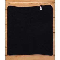 Babyhug Cotton Knit Terry Bow Print Towel - Black