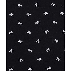 Babyhug Cotton Knit Terry Bow Print Towel - Black