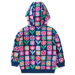 Babyhug 100% Cotton Knit Full Sleeves Sweatshirt Floral Print - Navy Blue