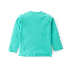 Babyhug 100% Cotton Knit Full Sleeves T-Shirt With Racoon Graphics - Green & Blue
