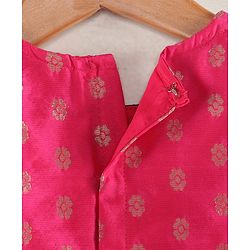 Babyhug Woven Three Fourth Sleeves Choli With Lehenga And Dupatta Brocade Detailing - Purple