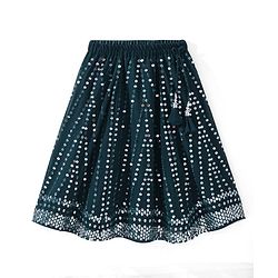 Babyhug Sleeveless Sequin Embroidered Lehenga Choli Duatta Set - Teal