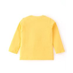 Babyhug 100% Cotton Full Sleeves T-Shirts with Bear Print & Striped Pack of 3 - Blue & Yellow