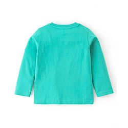 Babyhug 100% Cotton Full Sleeves T-Shirts with Bear Print & Striped Pack of 3 - Blue & Yellow