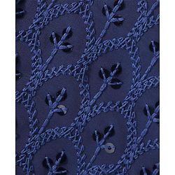 Babyhug Woven Full Sleeves Kurta Pyjama Set With Sequenced Embroidery - Navy Blue