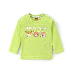 Babyhug 100% Cotton Knit Full Sleeves T-Shirt Pack of 3 with Bear Graphics - Multicolour