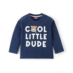Babyhug 100% Cotton Knit Full Sleeves T-Shirt Pack of 3 with Bear Graphics - Multicolour