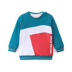Babyhug 100% Cotton Knit Full Sleeves Sweatshirt With Text Graphics - Multicolor