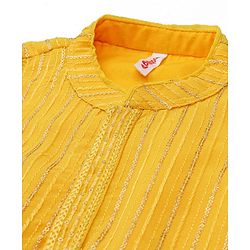 Babyhug Woven Full Sleeves Sequenced Embroidered Kurta Pyjama Set  -Yellow