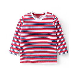 Babyhug Cotton Knit Full Sleeves Striped & Text Graphics T-Shirts Pack of 3 - Multicolour