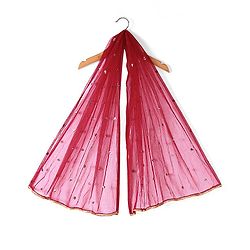 Babyhug Sleveless Chanderi Butti Angarkha Choli with Lehenga and Dupatta - Red