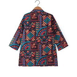 Babyhug Cotton Woven Full Sleeves Kurta Pyjama Set - Multicolor