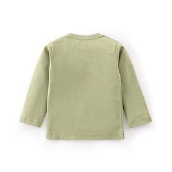 Babyhug 100% Cotton Knit Full Sleeves T-Shirt with Lion Graphics - Olive Green