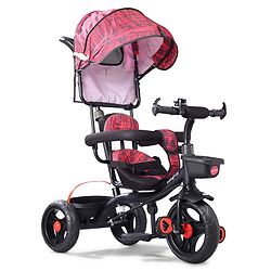 Babyhug Plug & Play Apache Tricycle with Parental Handle and Printed Canopy Military Theme - Green