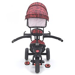 Babyhug Plug & Play Apache Tricycle with Parental Handle and Printed Canopy Military Theme - Green