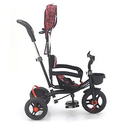 Babyhug Plug & Play Apache Tricycle with Parental Handle and Printed Canopy Military Theme - Green