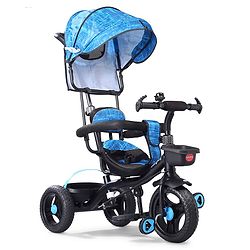 Babyhug Plug & Play Apache Tricycle with Parental Handle and Printed Canopy Military Theme - Green